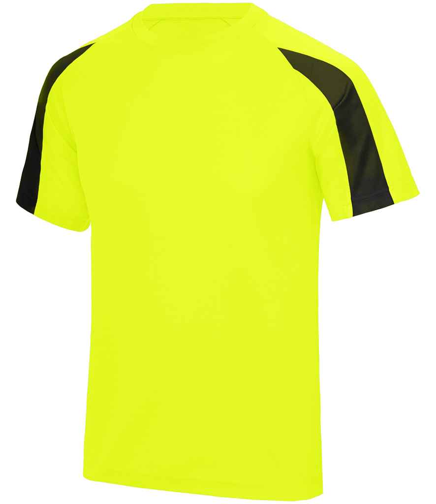 AWDis Cool Contrast Wicking T-Shirt - Electric Yellow/Jet Black