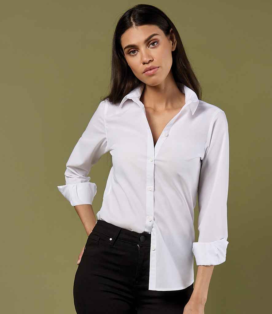 Kustom Kit Ladies Long Sleeve Tailored Poplin Shirt