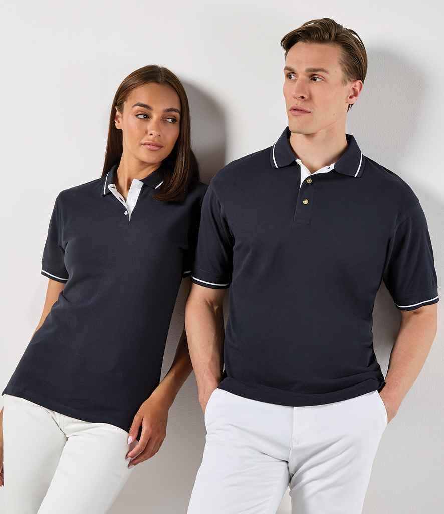 Kustom Kit Ladies St Mellion Tipped Cotton Piqué Polo Shirt - model image