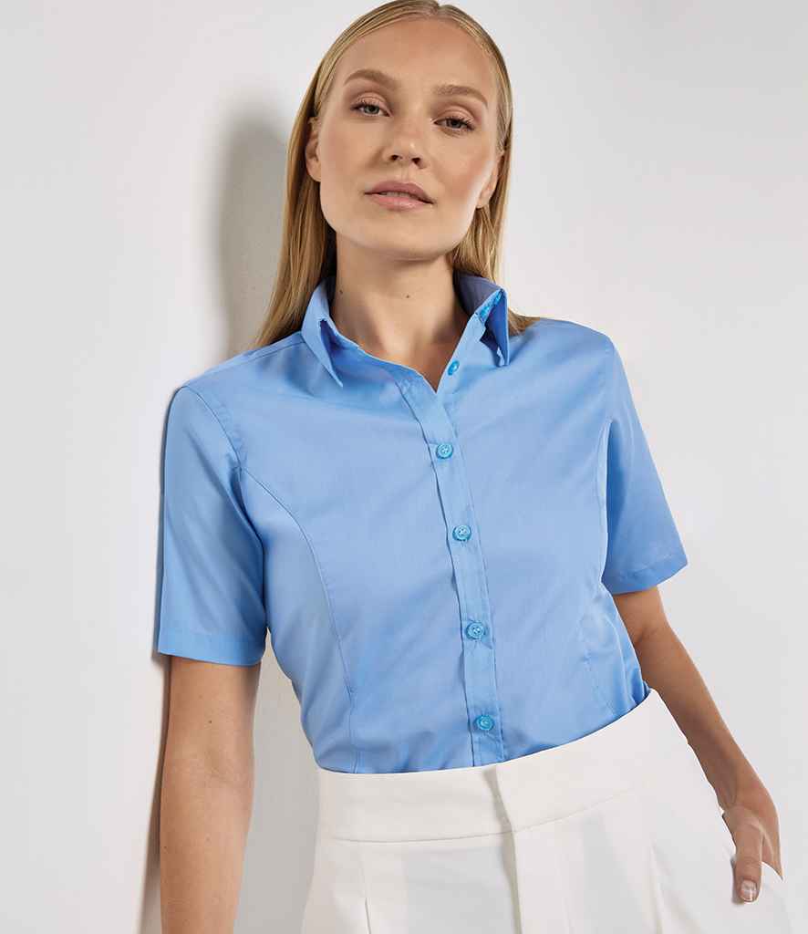 Kustom Kit Ladies Short Sleeve Tailored Business Shirt