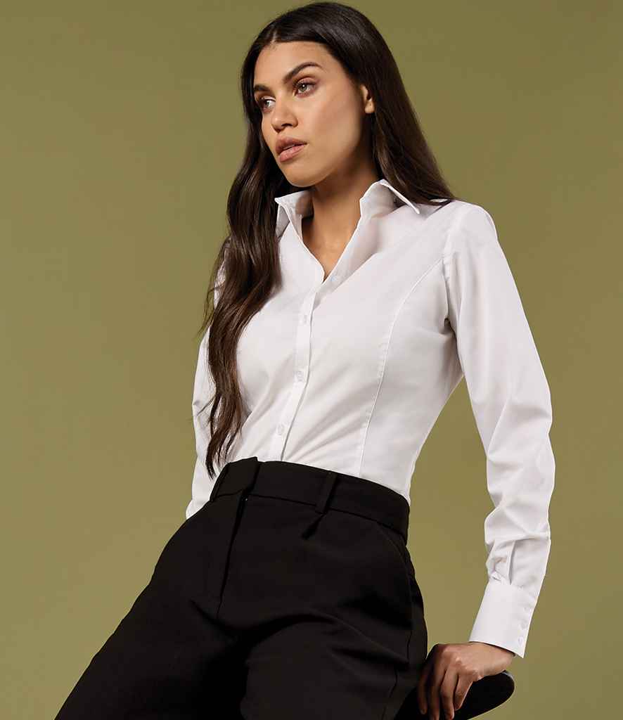 Kustom Kit Ladies Long Sleeve Tailored Business Shirt