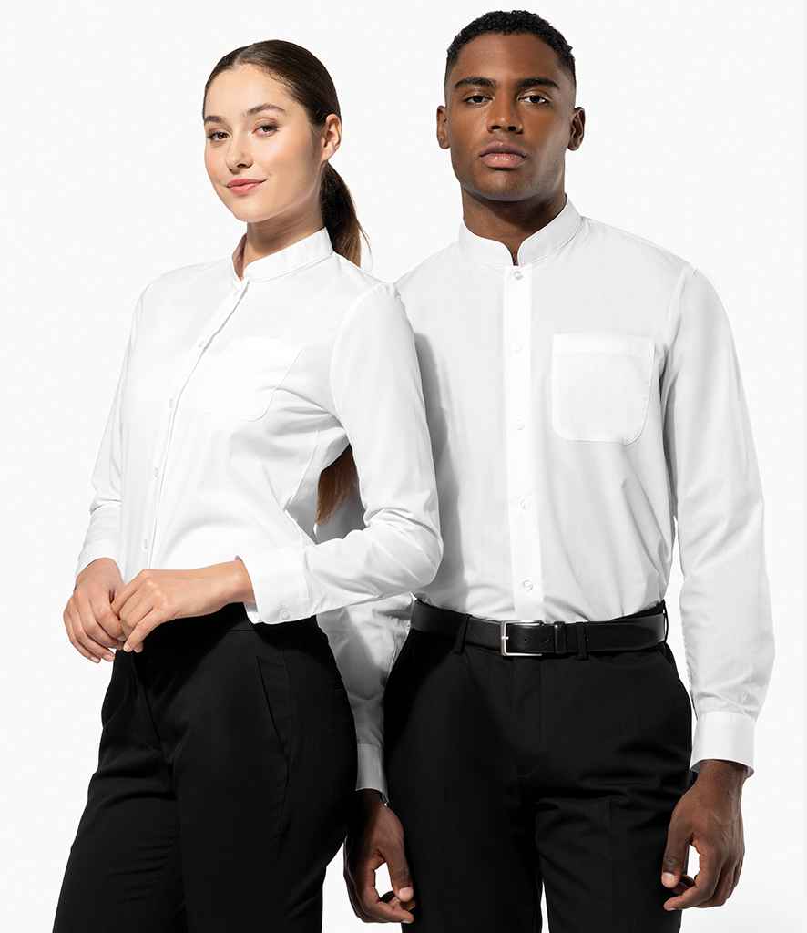 Kariban Ladies Long Sleeve Mandarin Collar Shirt