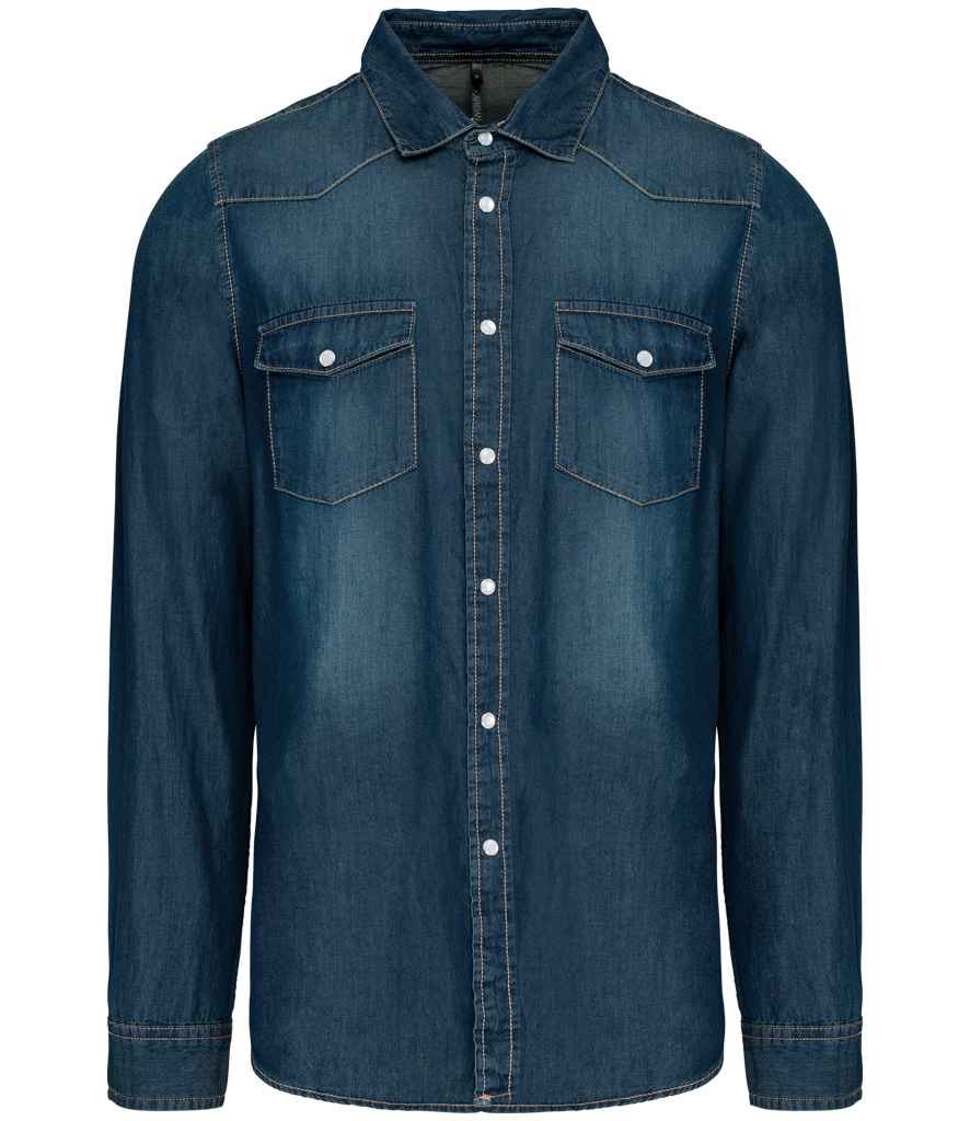 Kariban Kariban Long Sleeve Denim Shirt Blue Jean