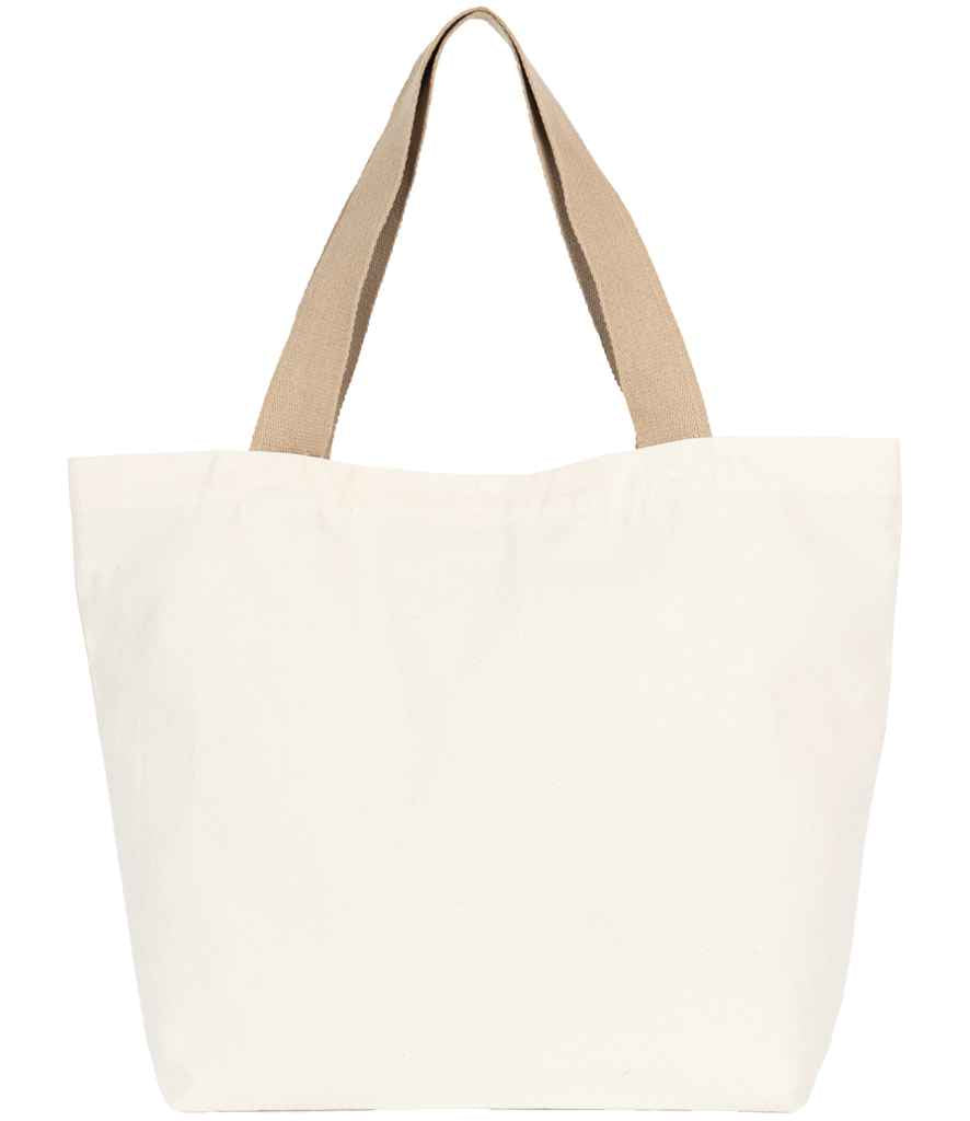 Kimood Kimood Large Recycled Flat-Bottom Shopping Bag Ecume/Hemp