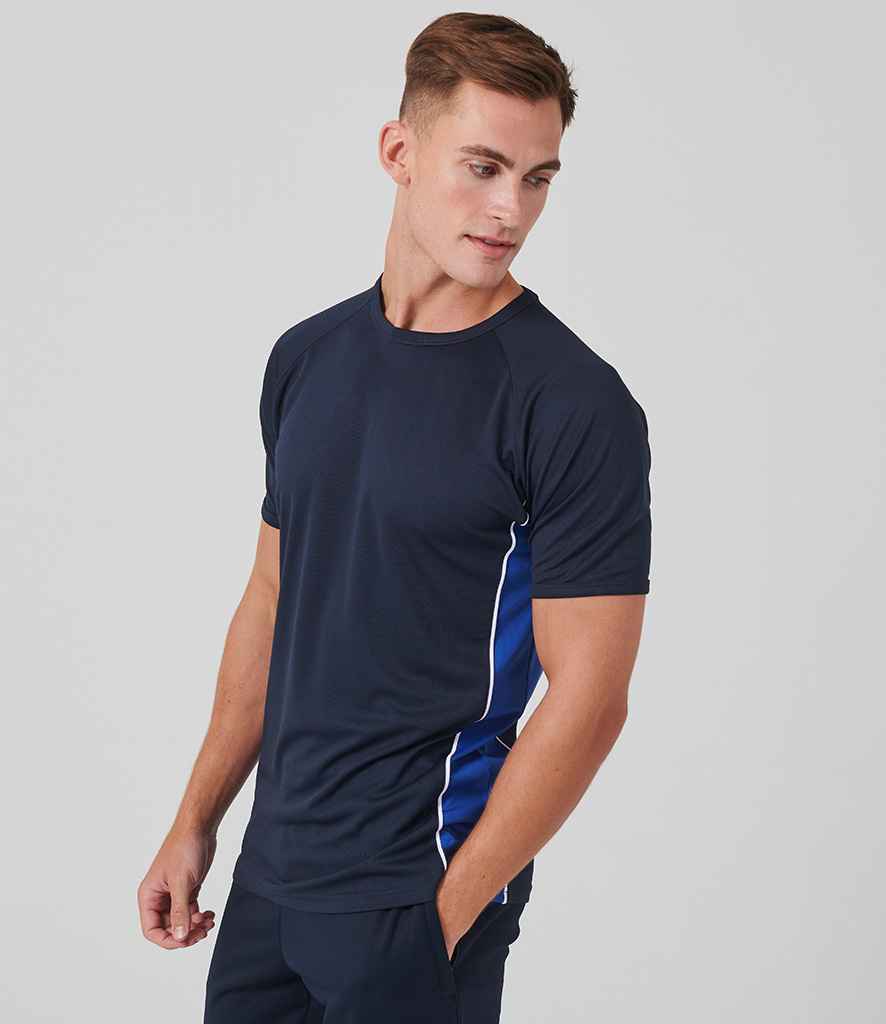Finden & Hales Finden + Hales Performance Panel T-Shirt Navy/Royal Blue/White
