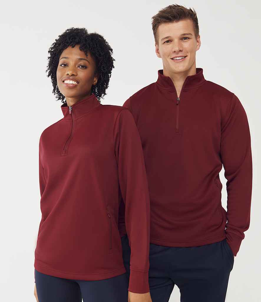 Finden & Hales Finden + Hales 1/4 Zip Tracksuit Top Burgundy/Burgundy