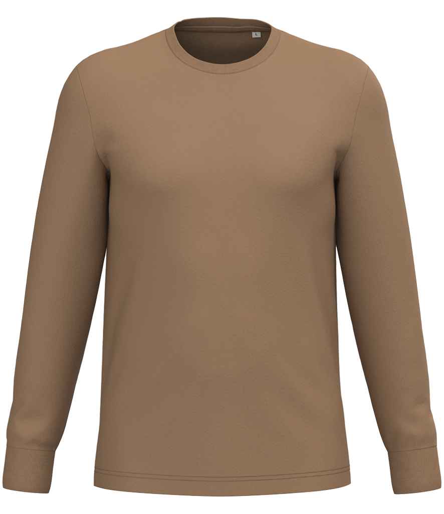 Native Spirit Unisex Crew Neck Long Sleeve T-Shirt - Dark Camel