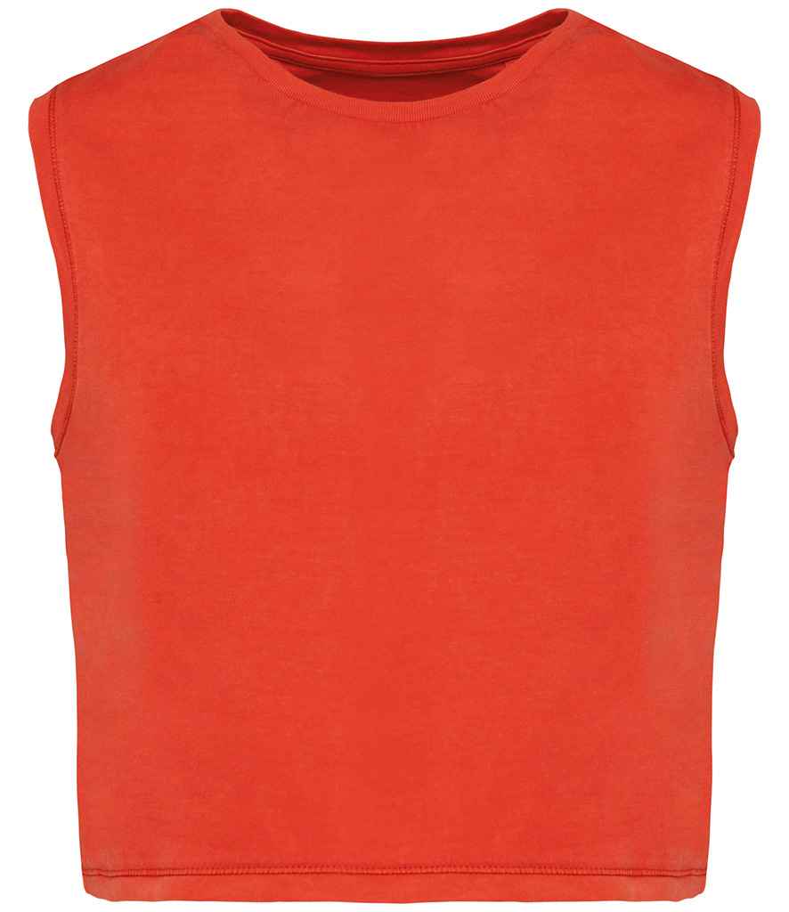 Native Spirit Ladies Cropped Tank Top - Washed Paprika