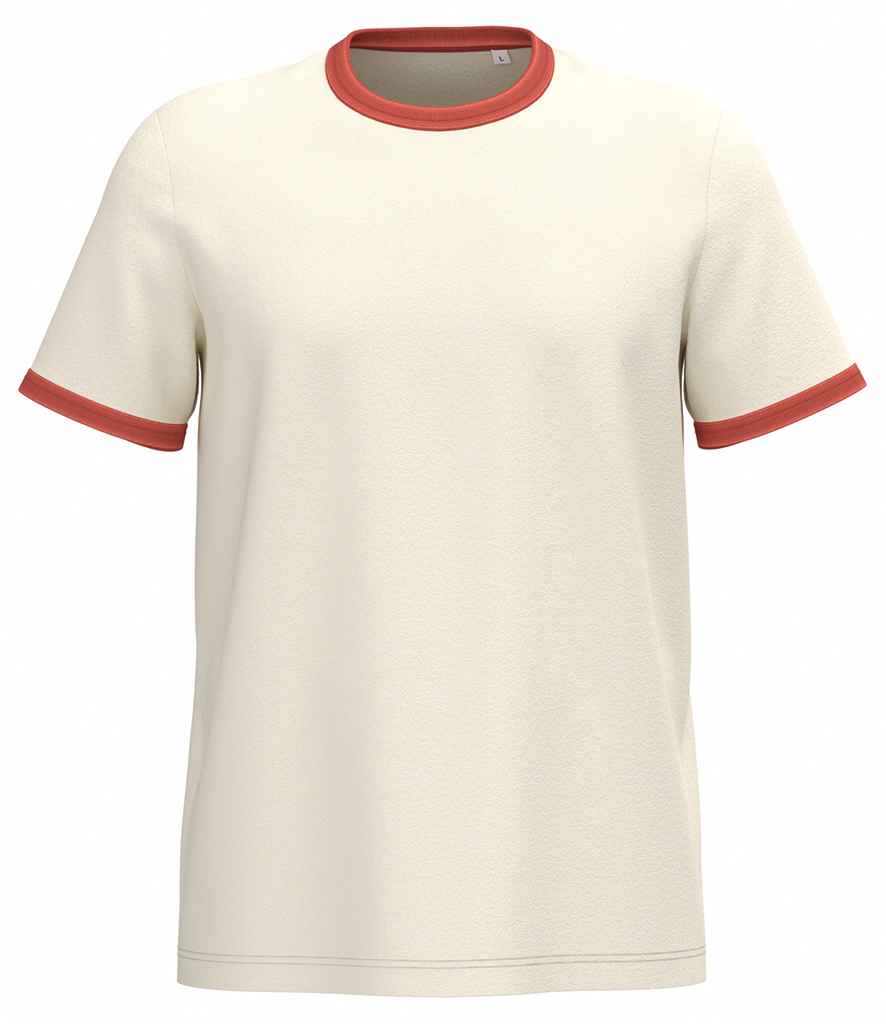 Native Spirit Ringer T-Shirt - Ivory/Washed Paprika