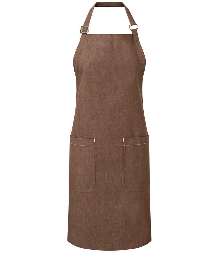 Premier Premier Fairtrade Organic Cotton Denim Bib Apron Brown Denim
