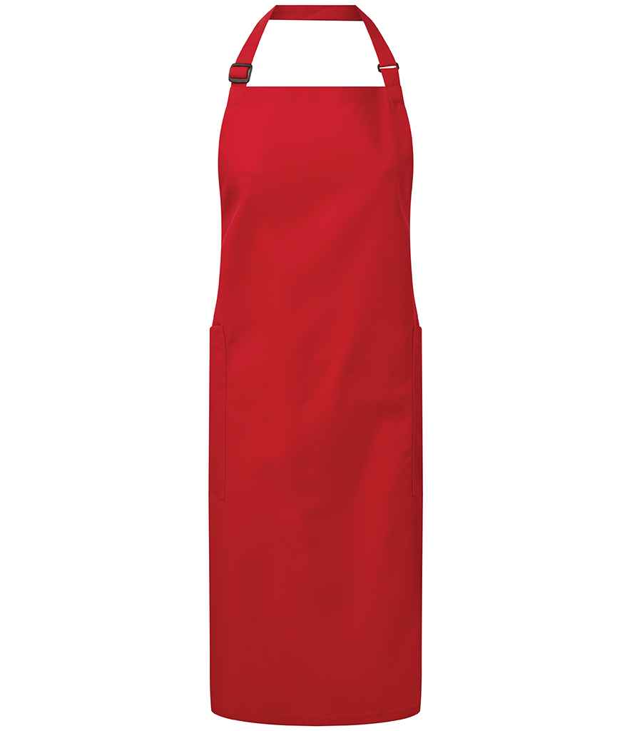 Premier Premier Recycled Polyester and Fairtrade Organic Cotton Bib Apron Red