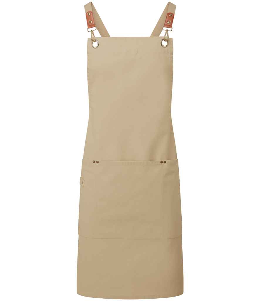 Premier Premier Clip 'n' Clasp Cross Back Bib Apron Khaki