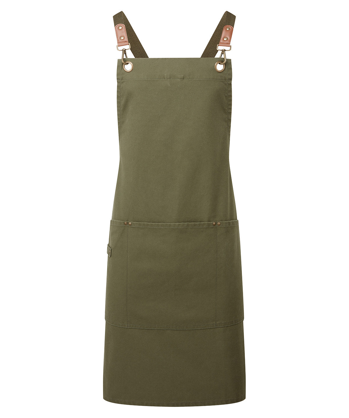 Premier Clip ‘n’ Clasp cross-back bib apron Olive