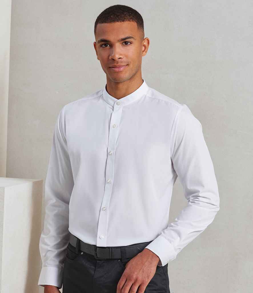 Premier Premier Long Sleeve Grandad Shirt White