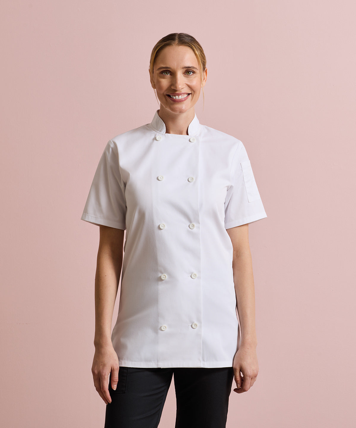 Premier Women's short sleeve chef's jacket White