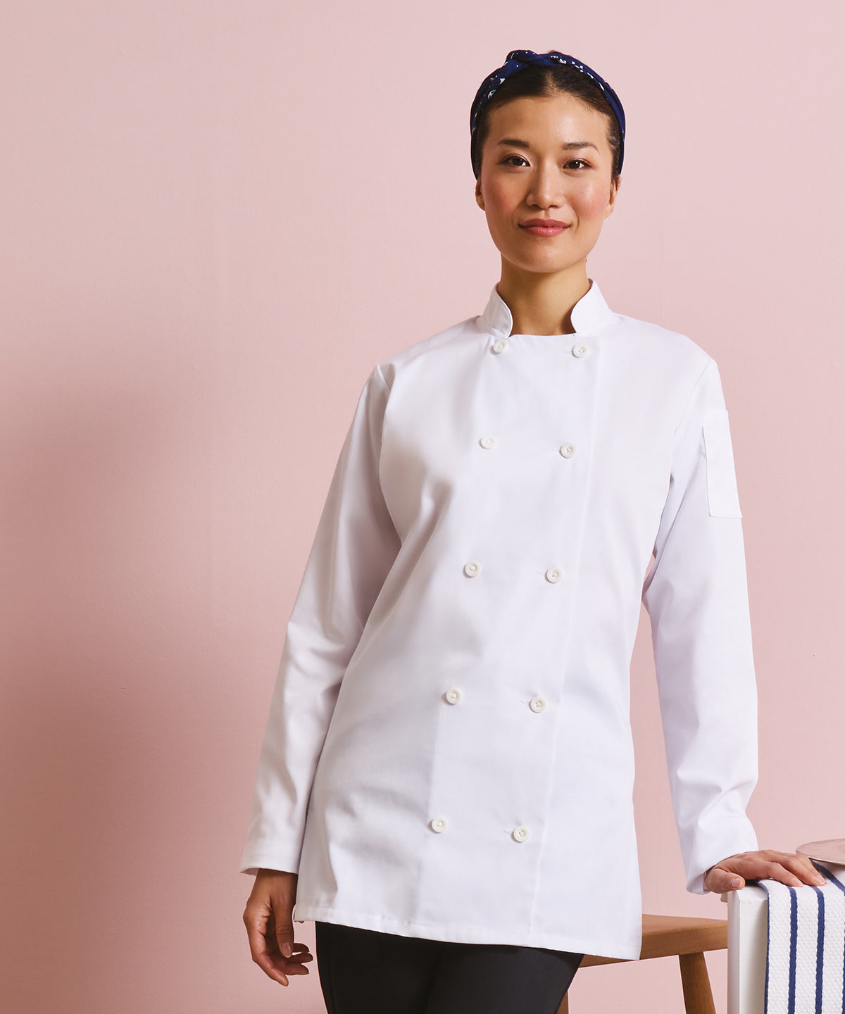 Premier Women's long sleeve chef's jacket White