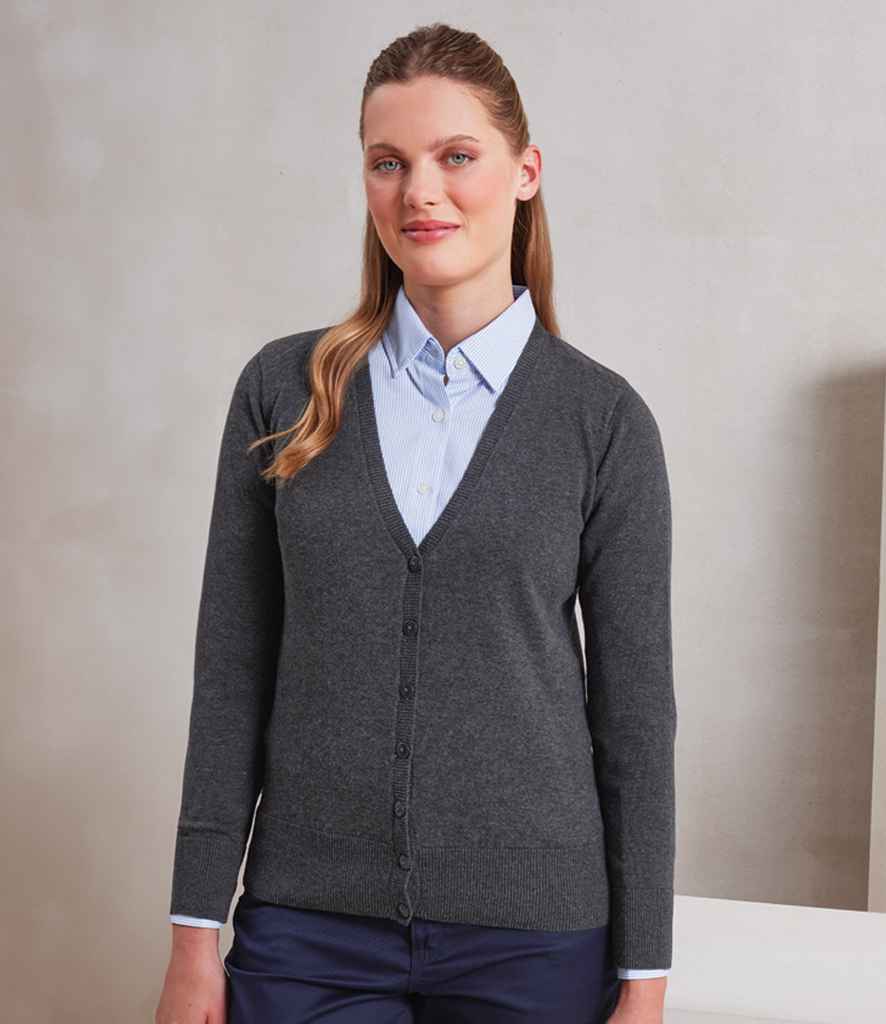 Premier Ladies Cotton Acrylic V Neck Cardigan