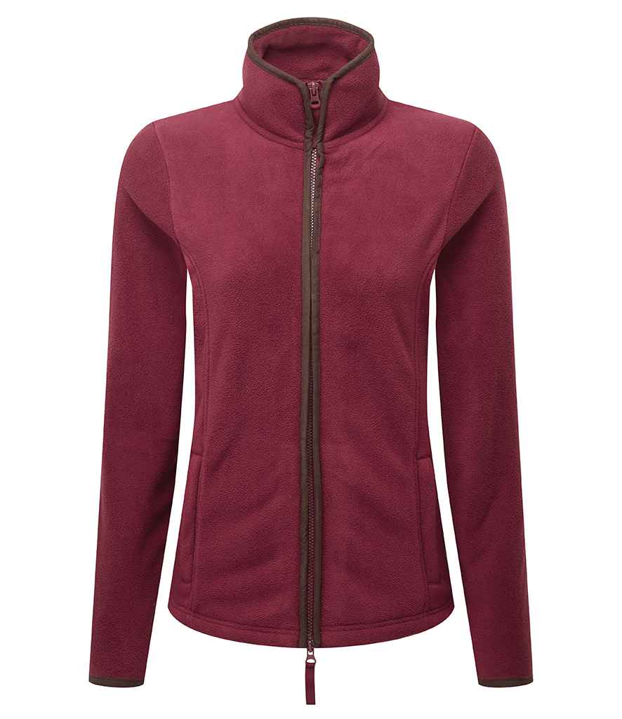 Premier Premier Ladies Artisan Fleece Jacket Burgundy/Brown