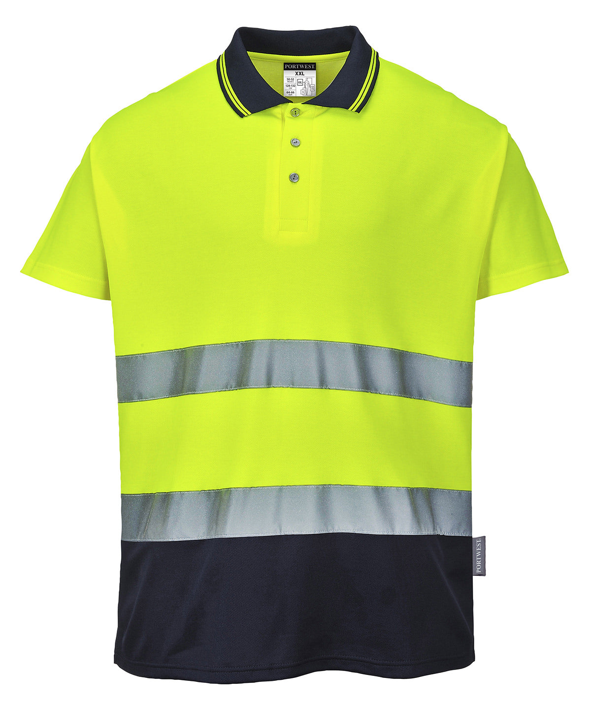 Portwest Two-tone cotton Comfort polo (S174) Yellow/Navy