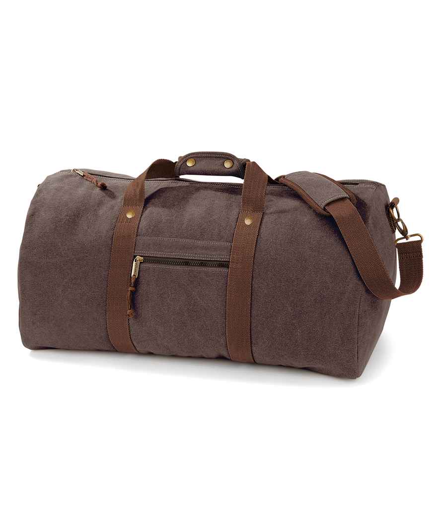 Quadra Quadra Vintage Canvas Holdall Vintage Brown