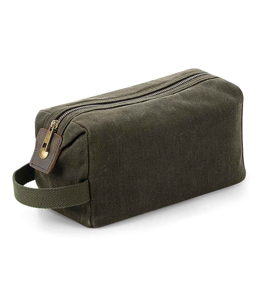 Quadra Quadra Heritage Waxed Canvas Wash Bag Olive Green