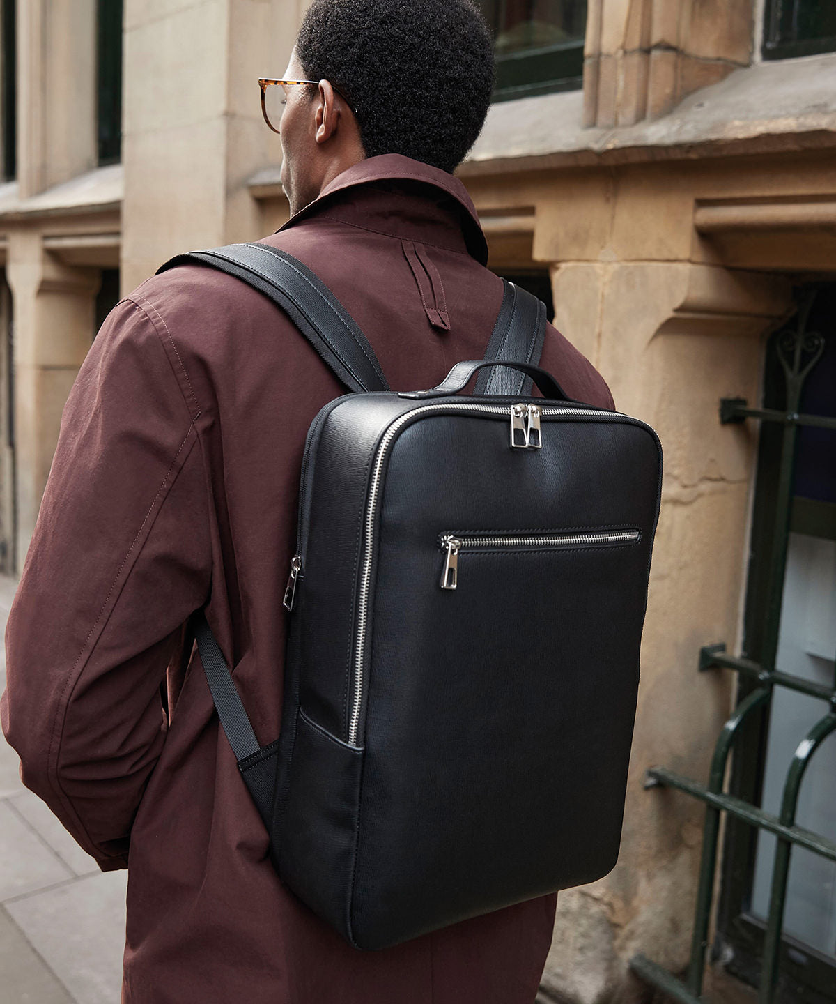 Quadra Tailored luxe PU backpack Black