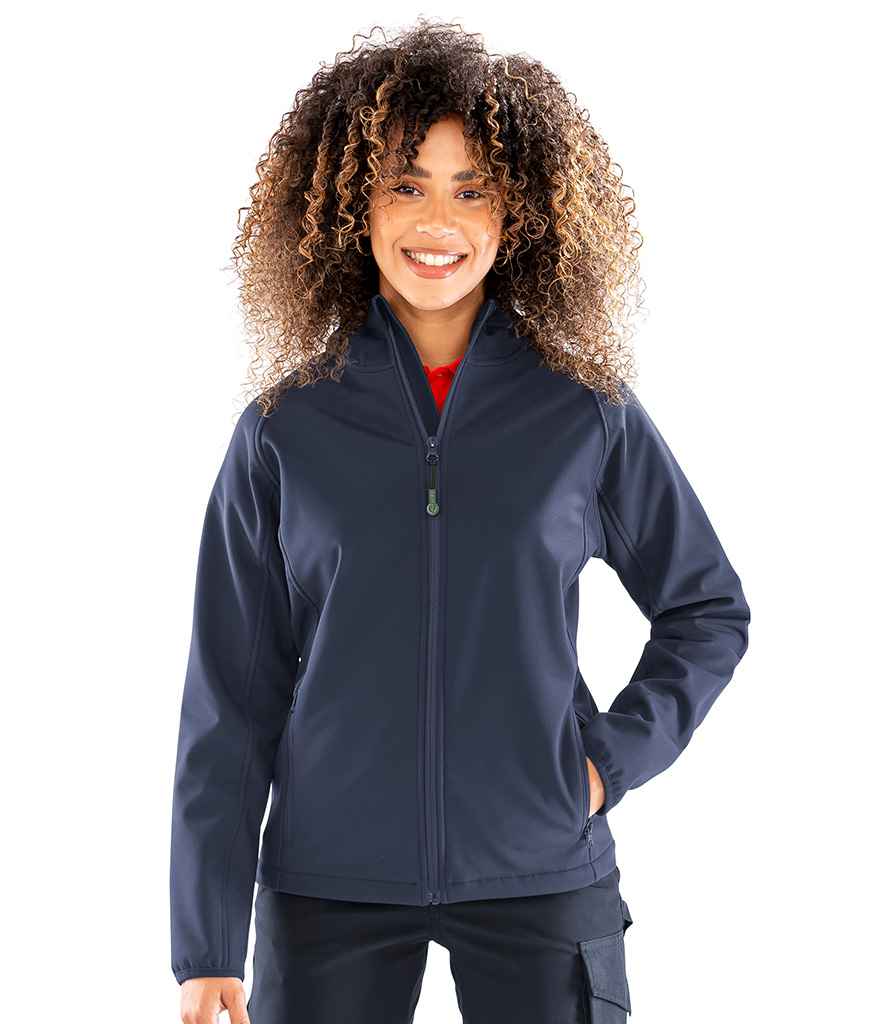 Result Recycled Ladies Three Layer Printable Hooded Soft Shell Jacket - model image