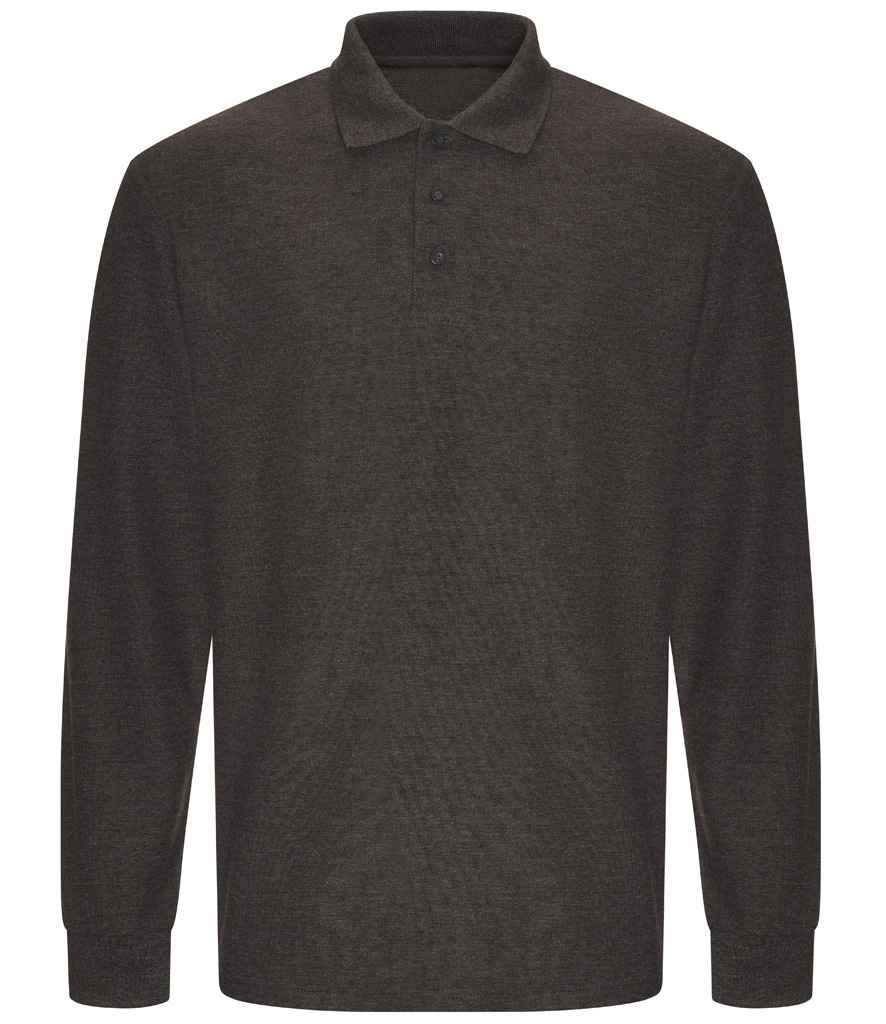 Pro RTX Pro RTX Pro Long Sleeve Piqué Polo Shirt Charcoal