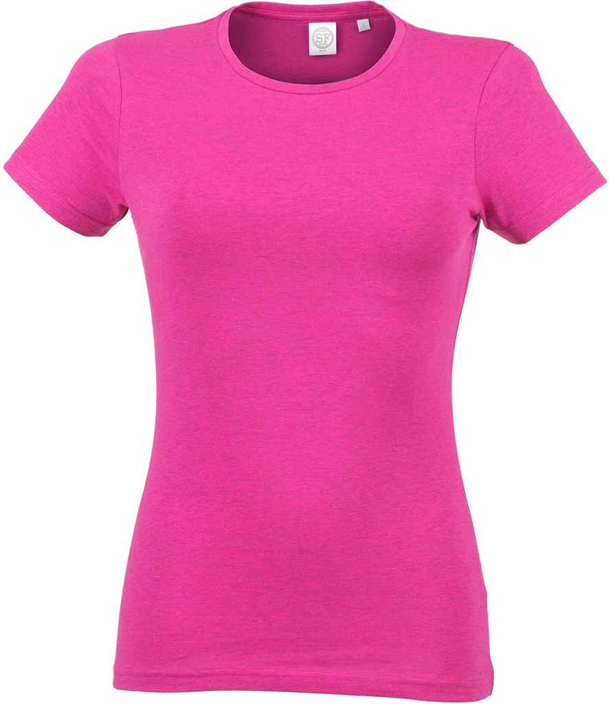 SF Clothing SF Clothing Ladies Feel Good Stretch T-Shirt Heather Pink