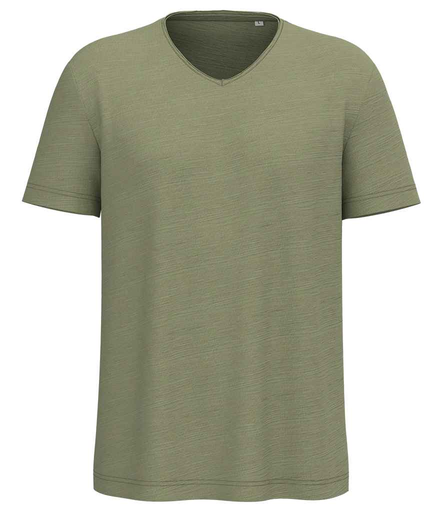 Spasso Drop Shoulder Raw Edge Collar Slub T-Shirt - Tender Green