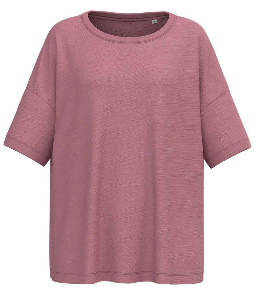 Spasso Ladies Oversized Slub T-Shirt - Antique Rose