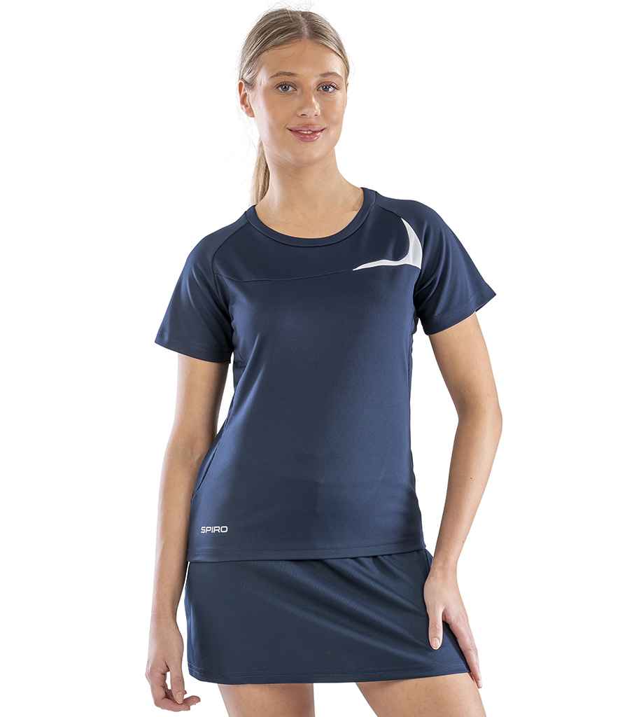 Spiro Spiro Ladies Dash Training Shirt Navy/White