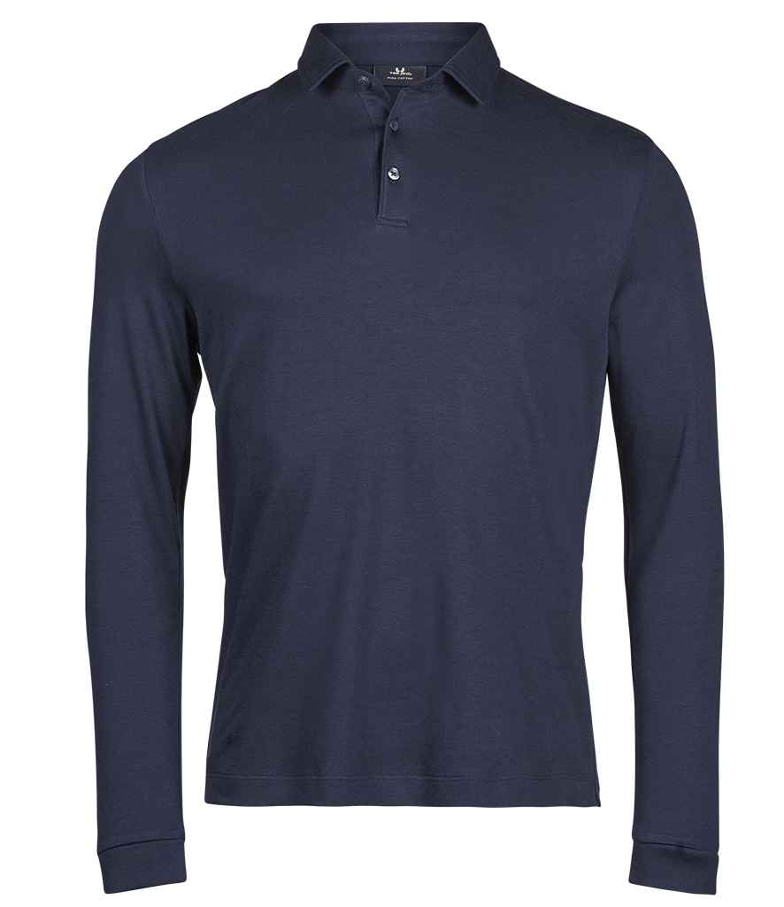 Tee Jays Tee Jays Pima Cotton Long Sleeve Polo Shirt Navy