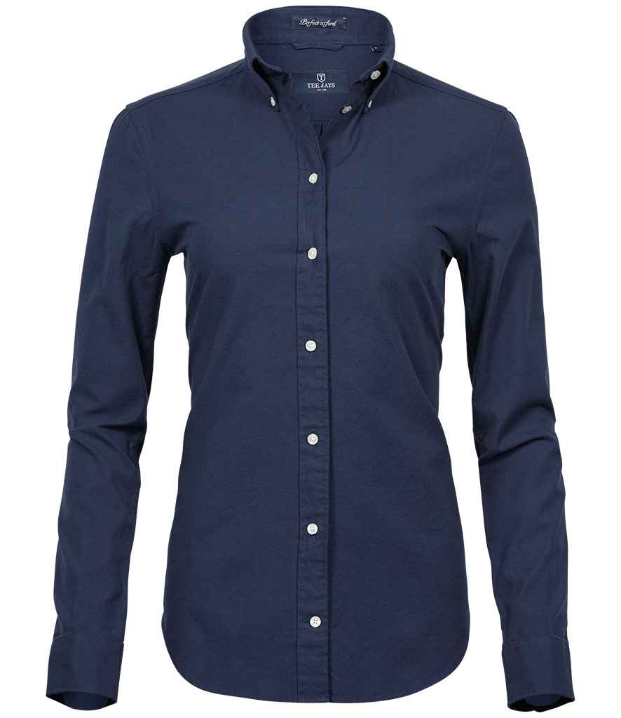 Tee Jays Tee Jays Ladies Perfect Long Sleeve Oxford Shirt Navy