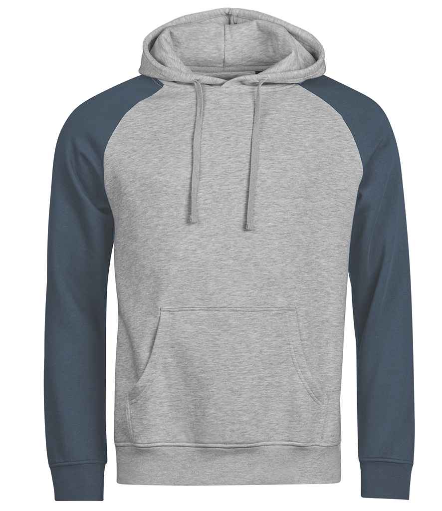 Tee Jays Tee Jays Unlabeled Two-Tone Hooded Sweatshirt Heather Grey/Ink