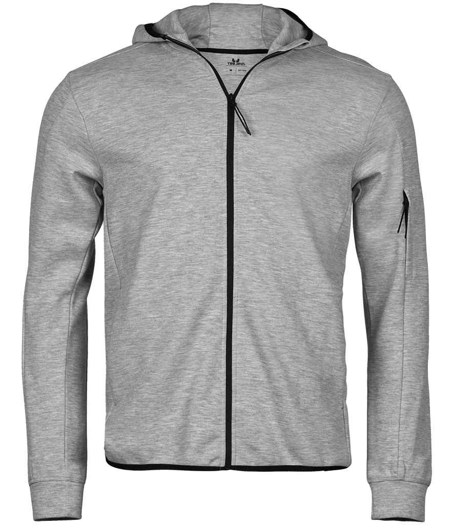 Tee Jays Tee Jays Athletic Hooded Full Zip Sweat Jacket Heather Grey