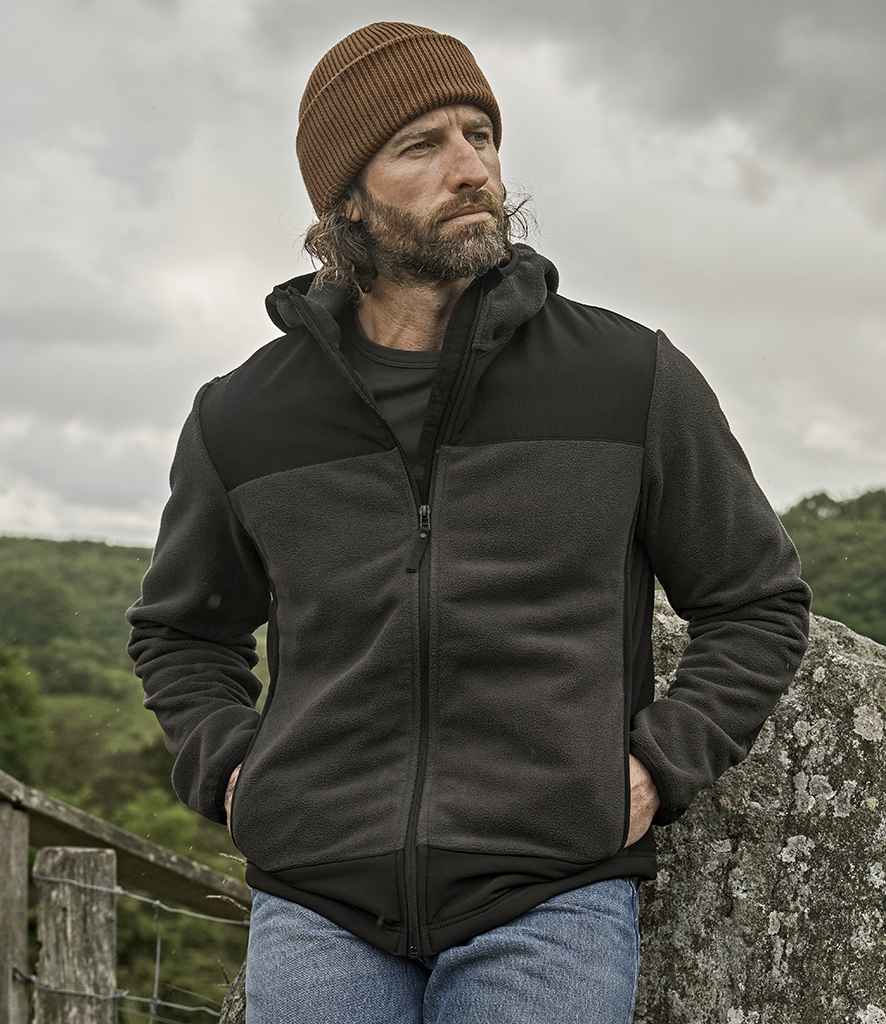 Tee Jays Tee Jays Mountain Hooded Fleece Jacket Asphalt/Black