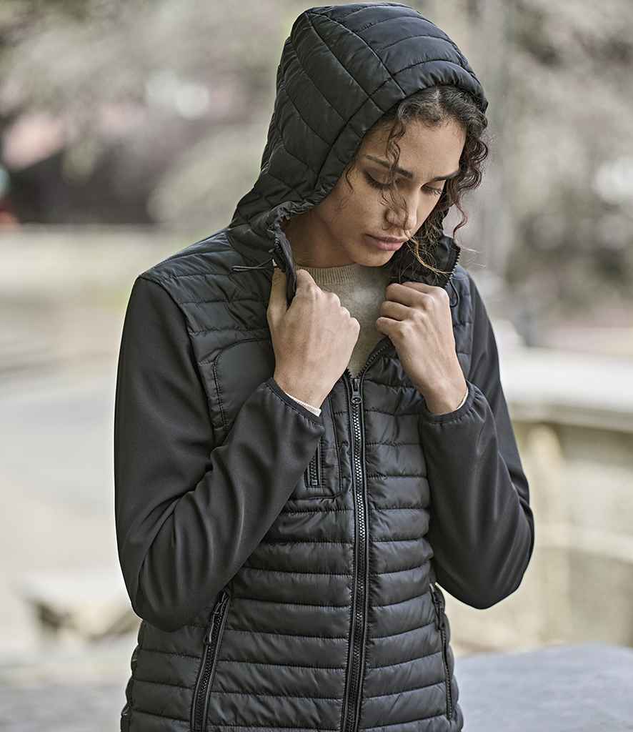 Tee Jays Tee Jays Ladies Crossover Hooded Jacket Black/Black