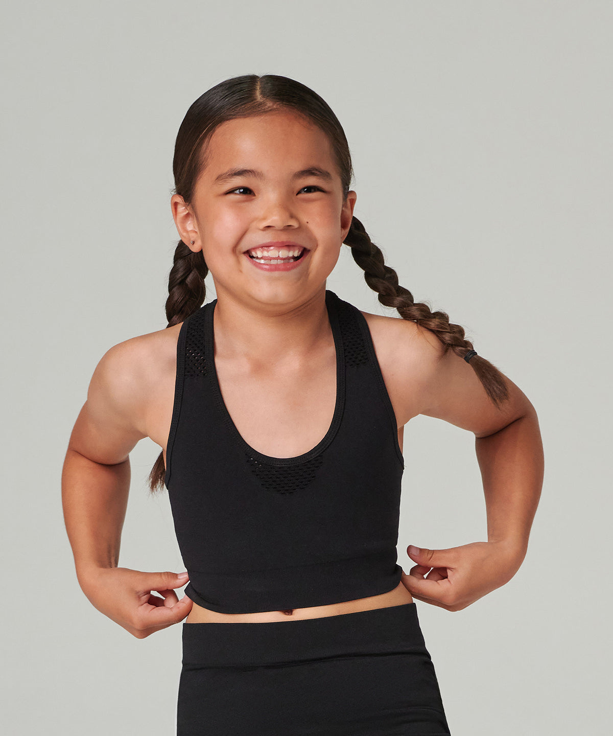 Tombo Kids seamless crop top Black