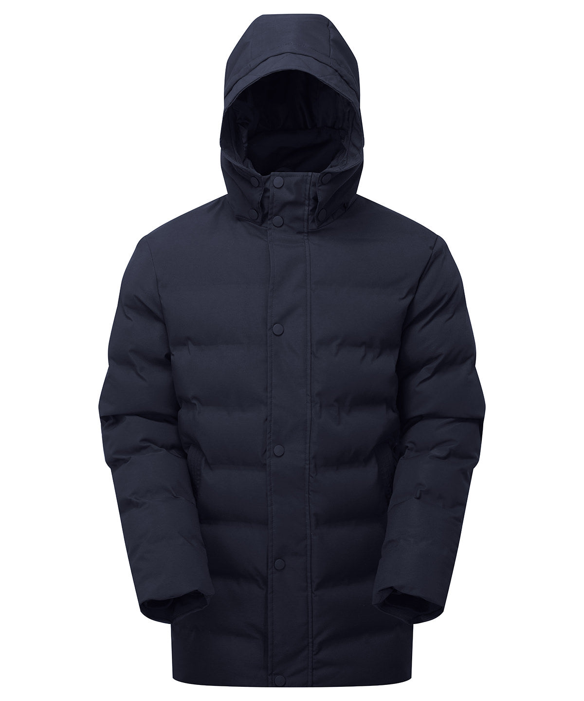 2786 Recycled bonded longline padded jacket Navy