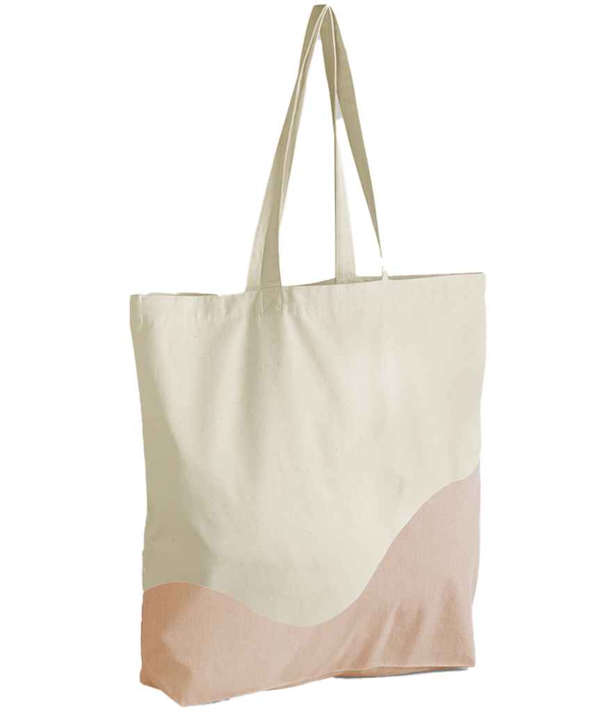 Westford Mill Westford Mill Organic Cotton Wave Print Maxi Tote Bag Natural/Peach