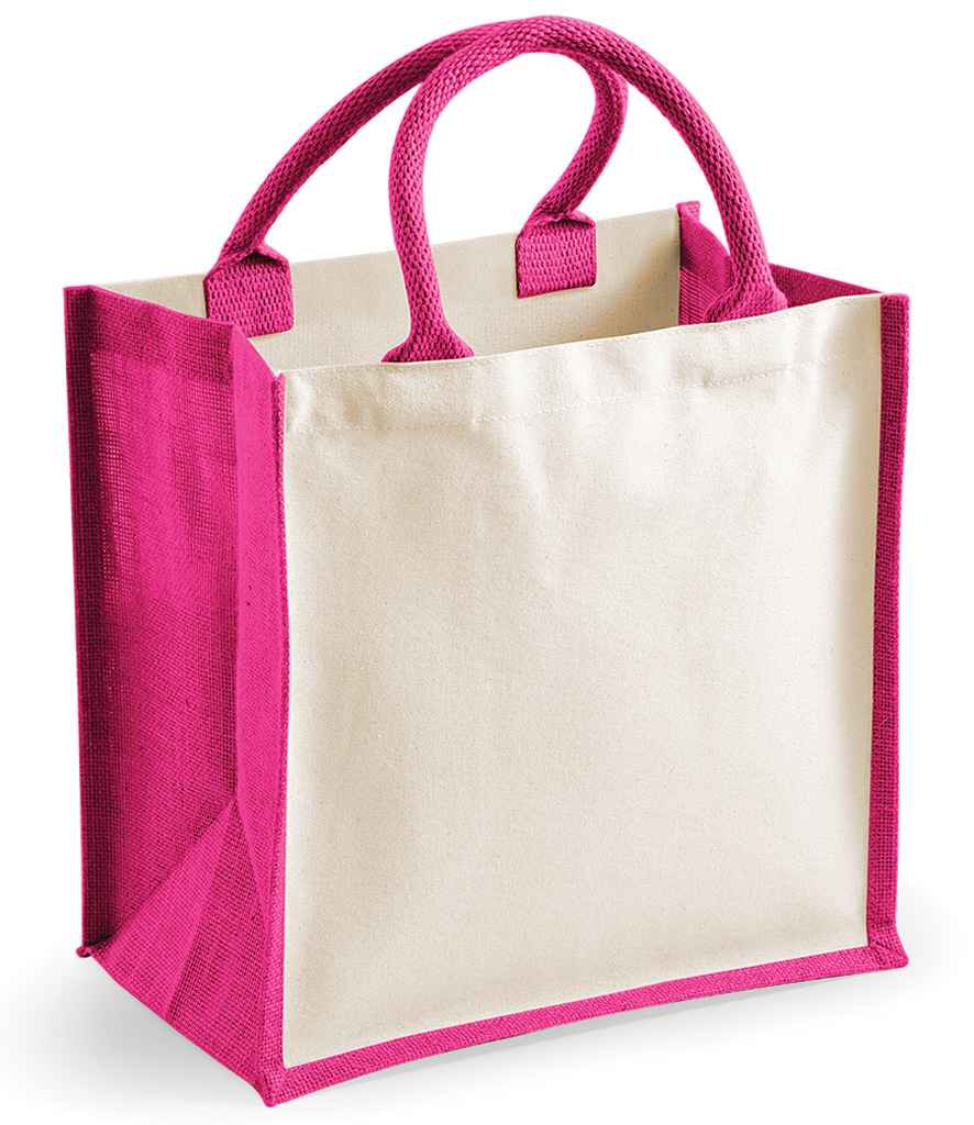 Westford Mill Westford Mill Printers Midi Jute Tote Bag Fuchsia