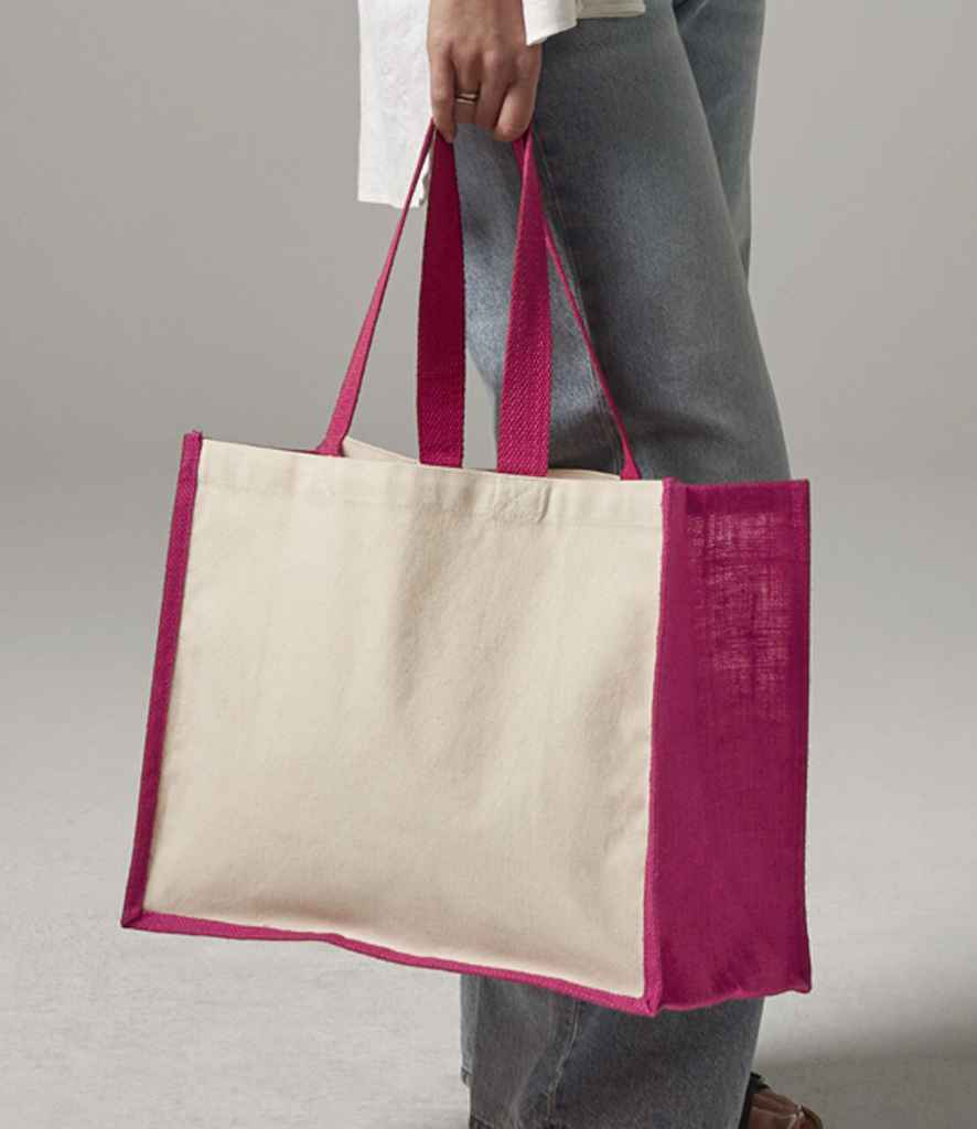 Westford Mill Westford Mill Printers Jute Classic Shopper Fuchsia