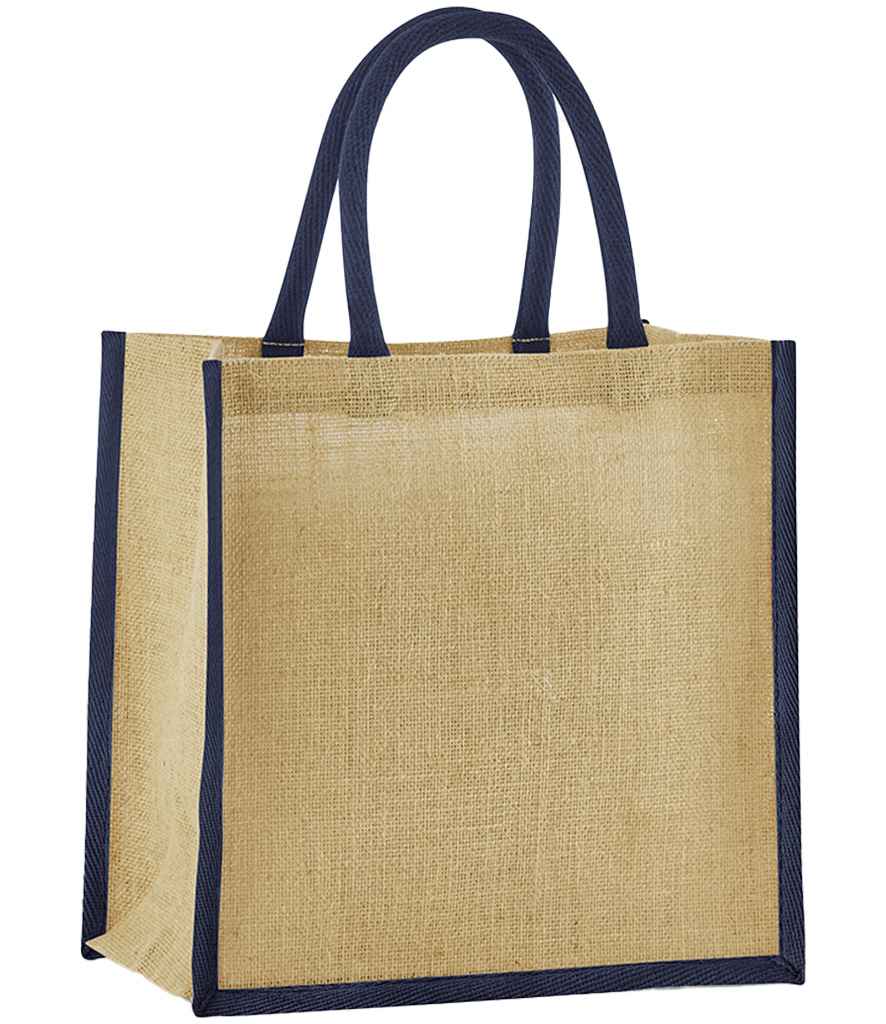 Westford Mill Westford Mill Natural Starched Jute Mini Gift Bag Natural/Navy