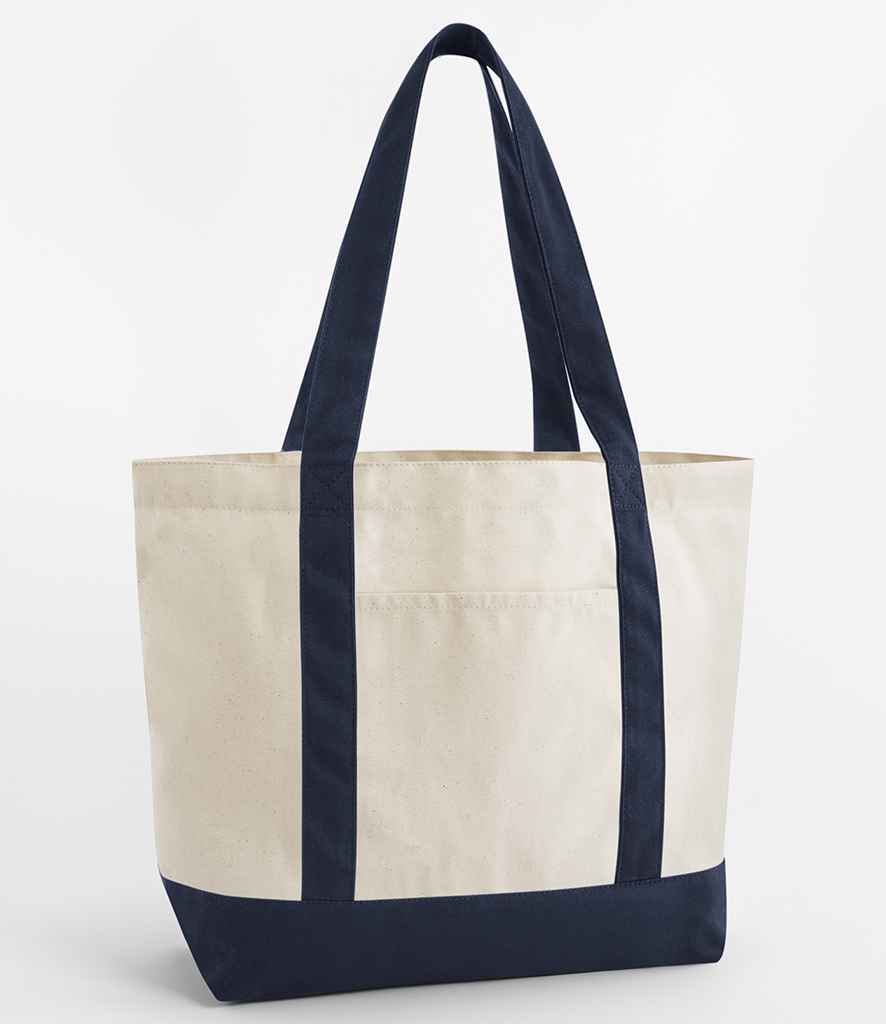 Westford Mill Westford Mill EarthAware® Organic Varsity Shopper Natural/French Navy