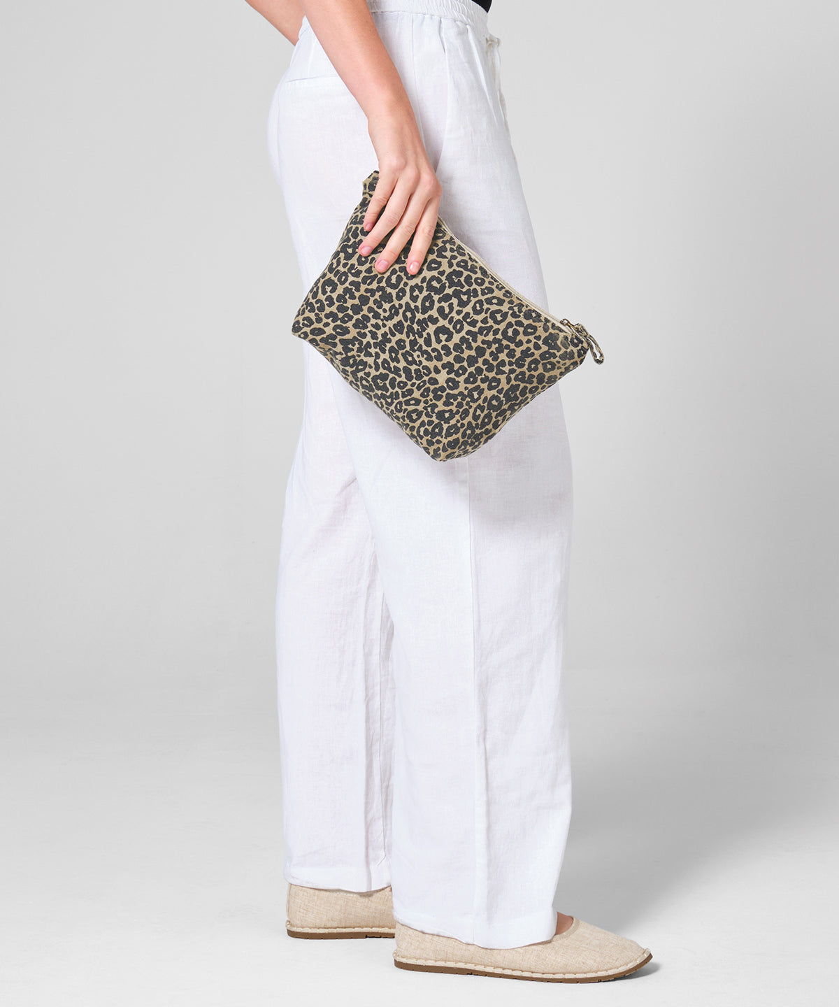 Westford Mill Leopard print canvas accessory bag Vintage Leopard Print