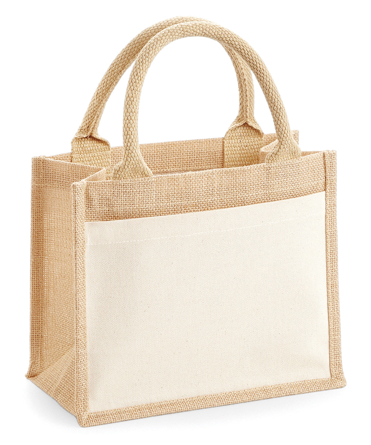Westford Mill Cotton pocket jute gift bag Natural