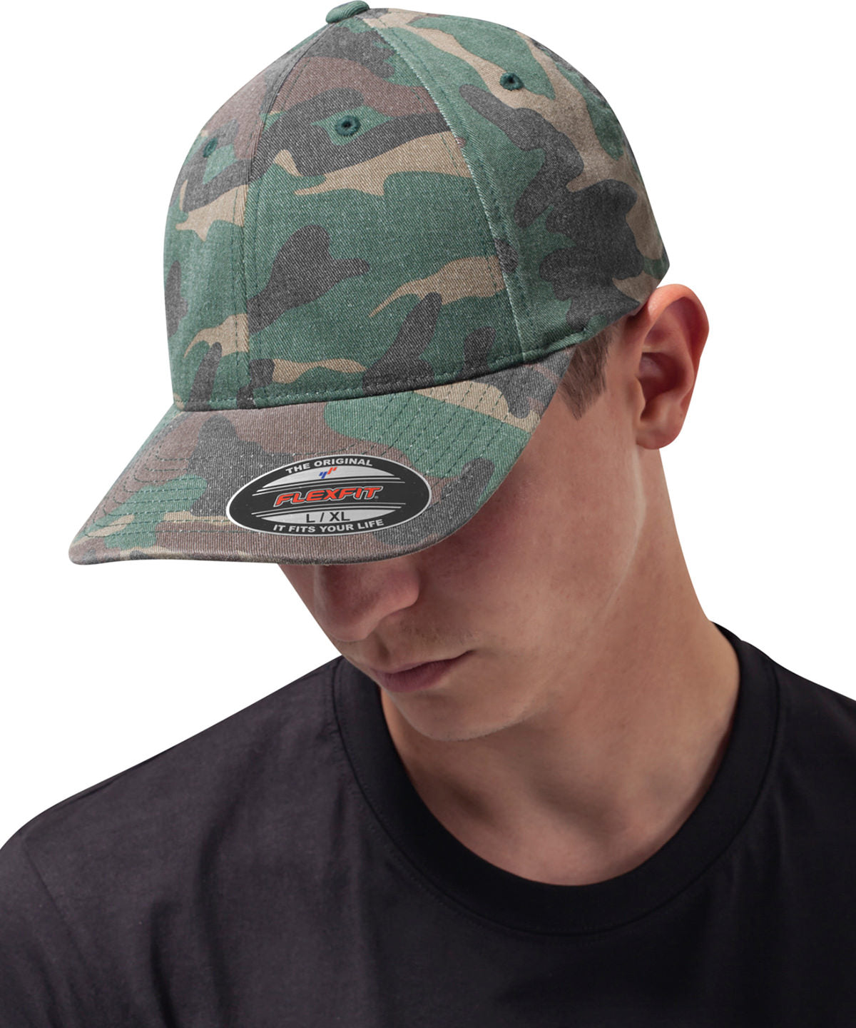 Flexfit / Yupoong Flexfit garment washed camo (6977CA) Green Camo