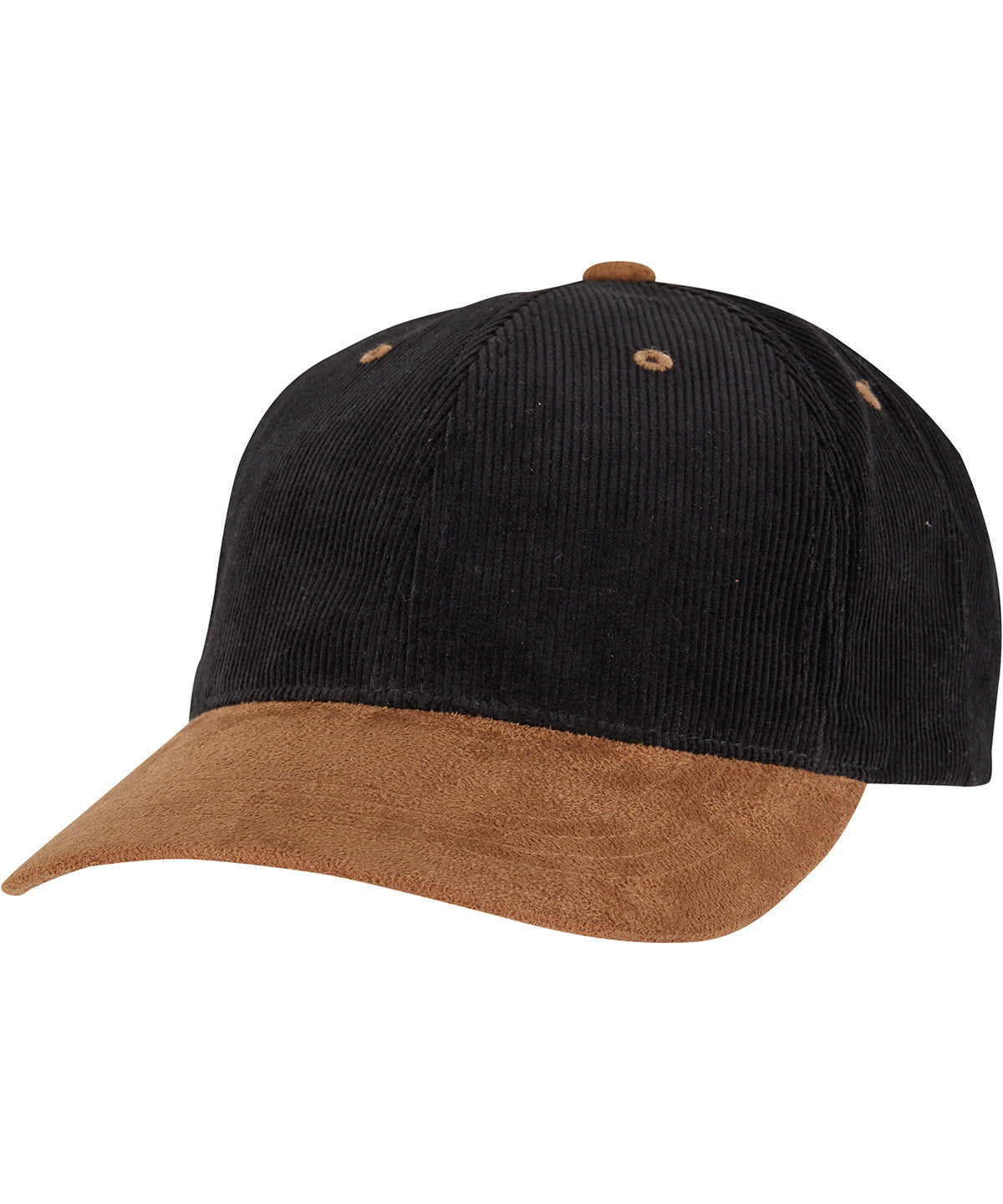 Flexfit / Yupoong Corduroy classic suede cap (9279) Black/Caramel