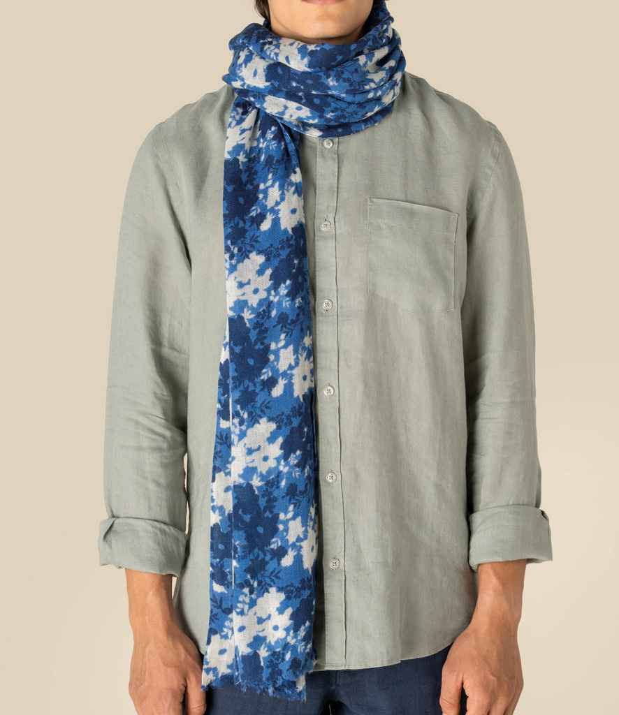 Spasso Blue Floral Scarf